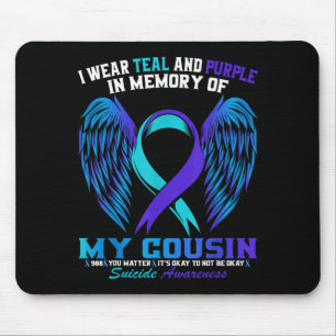 Tragen Sie Türkis und Lila für das Bewusstsein für Mousepad