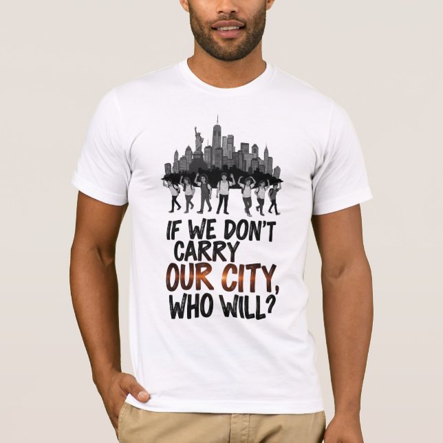 Tragen Sie unsere Stadt - Wer wird? T-Shirt (Vorderseite)
