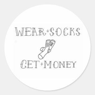 Tragen von Socken-Aufklebern Runder Aufkleber