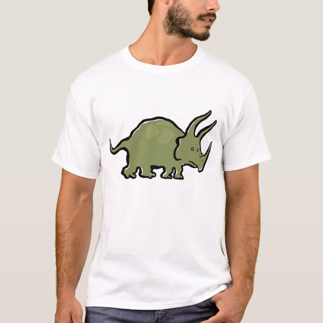tragende Gläser des Triceratops T-Shirt (Vorderseite)