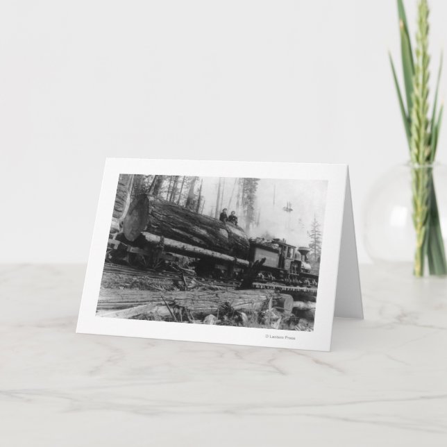 Tragende Männer des Protokollierungs-Zugs und Karte (Vorderseite)