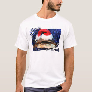 Tragende Weihnachtsmannmütze afrikanischer T-Shirt