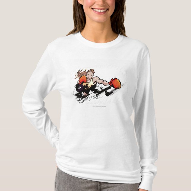 Tragender Boxhandschuh der Frau T-Shirt (Vorderseite)