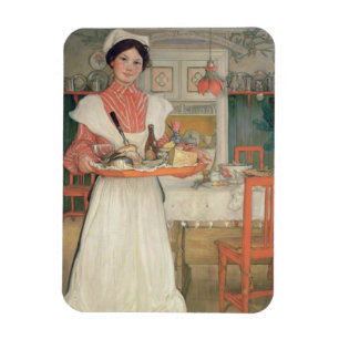 Tragendes Frühstück Martina auf einem Behälter, Magnet
