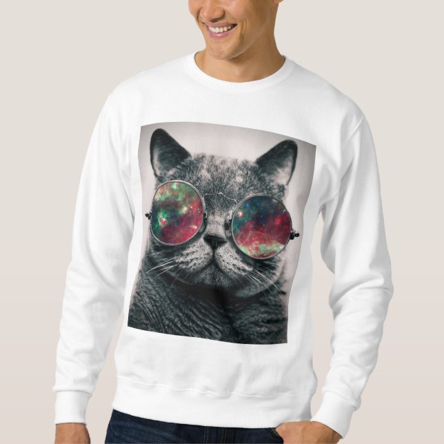 tragendes swatshirt Sonnenbrille der Katze Sweatshirt (Vorderseite)
