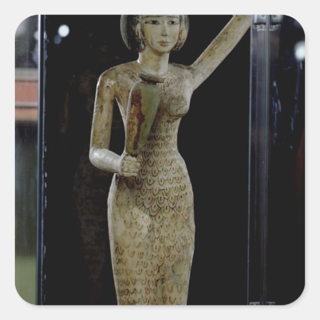 Träger eines Angebots mit Wasser Quadratischer Aufkleber (Vorderseite)