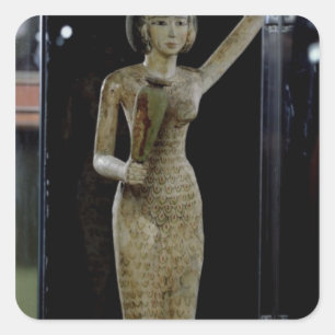 Träger eines Angebots mit Wasser Quadratischer Aufkleber