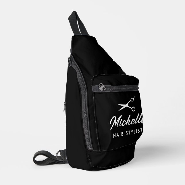 Tragetasche mit Friseurschere Crossbody Bag (Linke Seite)