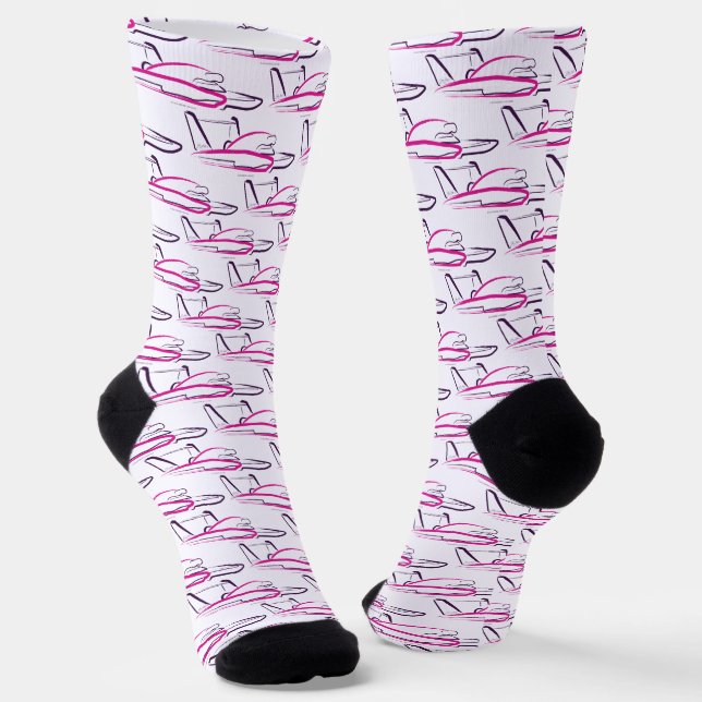 Tragflächenboot 01 Pink Socken (Gewinkelt)