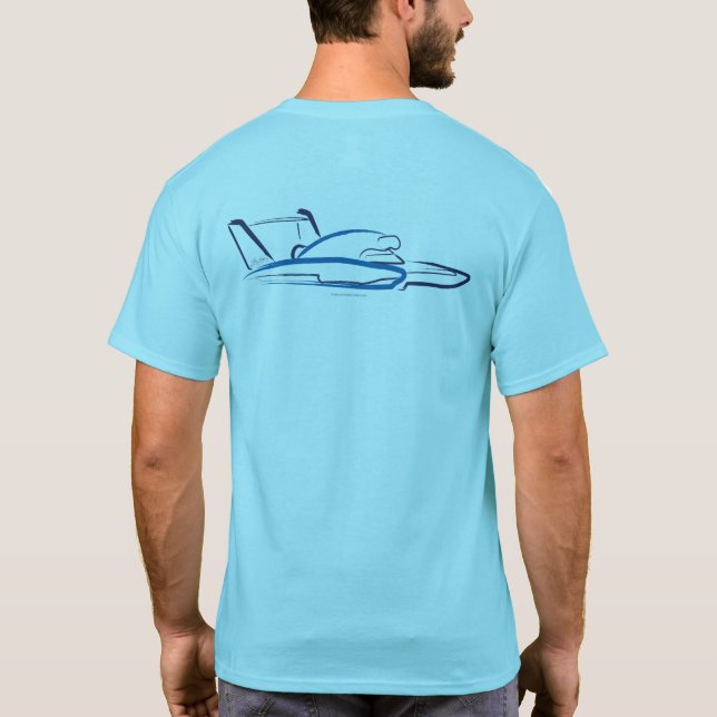 Tragflügelboot 01 Blue Horizon Back T-Shirt (Rückseite)