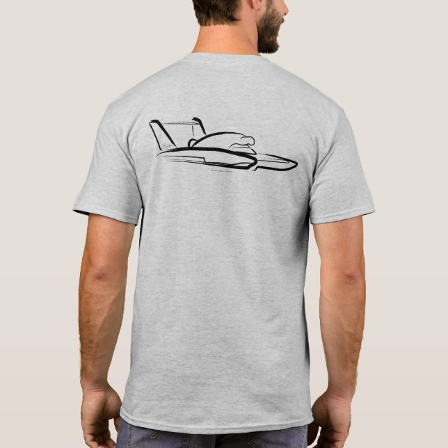 Tragflügelboot 01 Grau Rückseite T-Shirt (Rückseite)