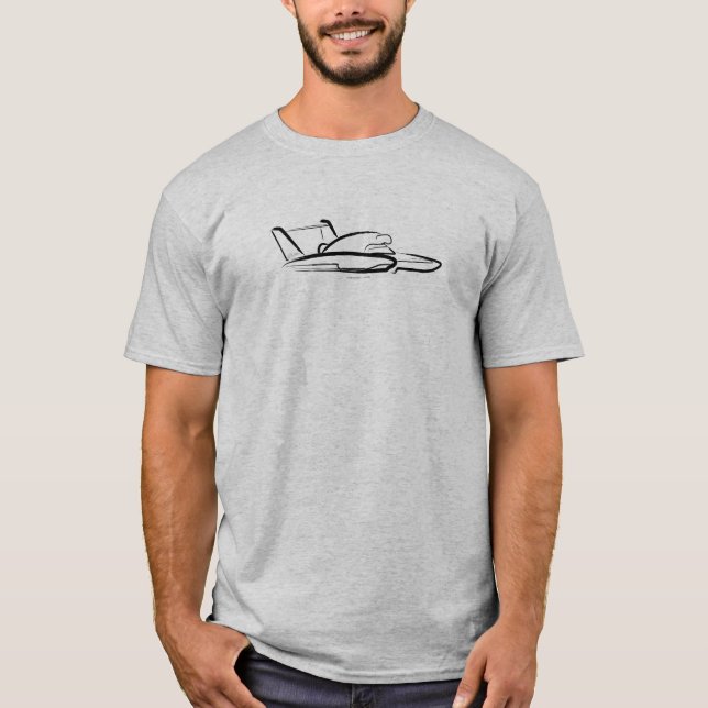 Tragflügelboot 01 Grau Vorne T-Shirt (Vorderseite)