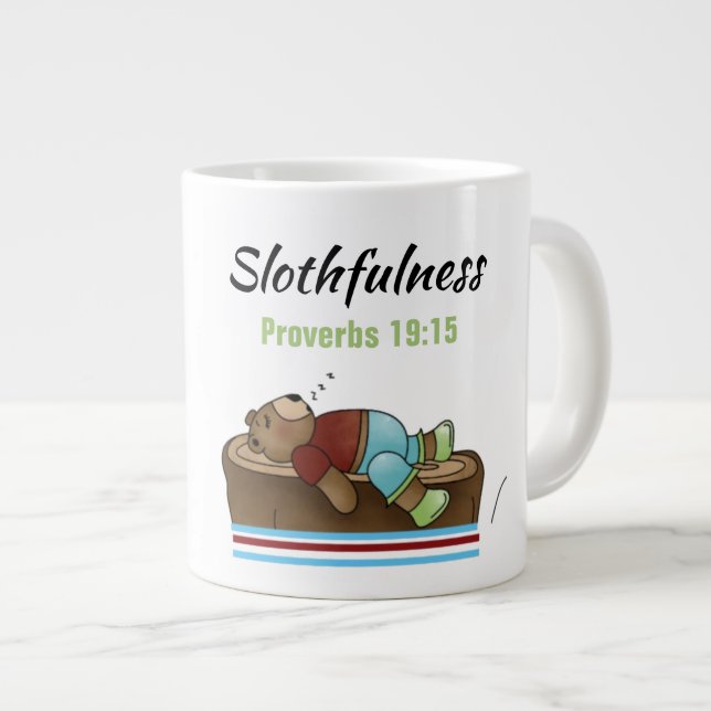 Trägheit - Jumbo-Tasse (Vorderseite Rechts)