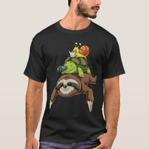 Trägheits-Schildkröte-Schnecke-Doppelpollaufende T-Shirt