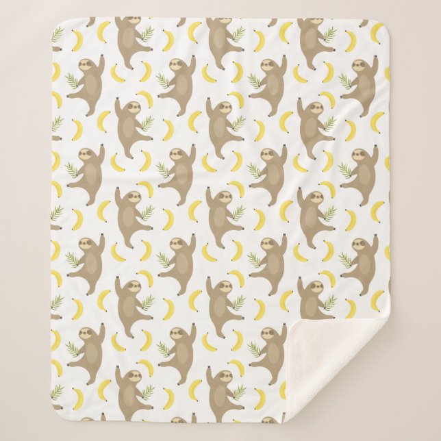 Trägheits-u. Bananen-Muster Sherpadecke (Vorderseite)