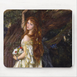 Tragisches Ophelia von Arthur Hughes Pre-Raphaelit Mousepad