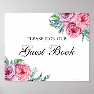 Tragt euch in unser Gästebuch ein. Boho Blumen Hoc