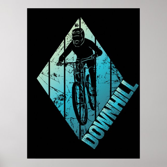 Trail Biking Downhill Mountain Biker Poster (Vorne)