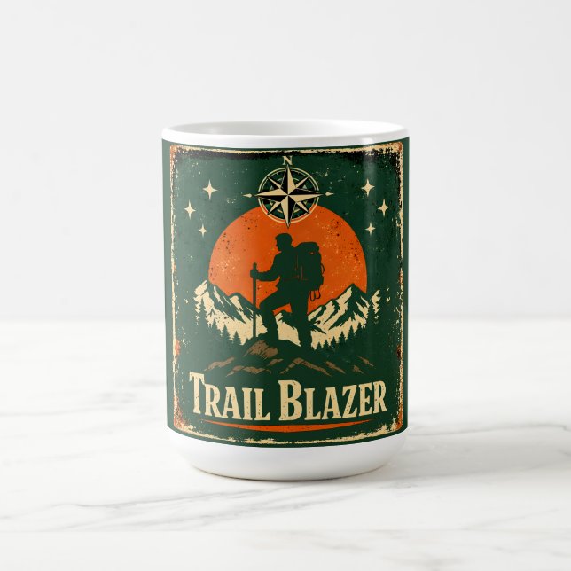 Trail Blazer – Wildernis-Pionier-Wanderer Kaffeetasse (Mittel)