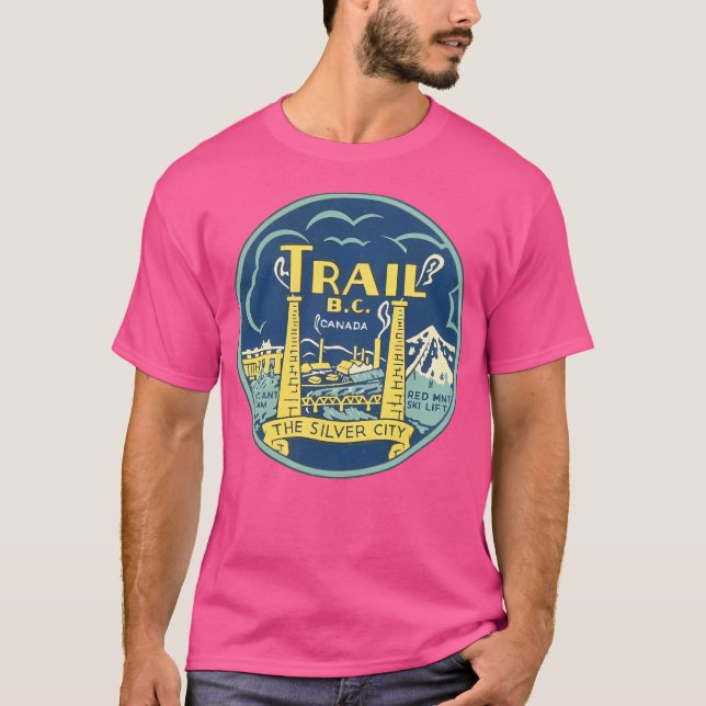 Trail British Columbia Vintage Travel Decal T-Shirt (Vorderseite)