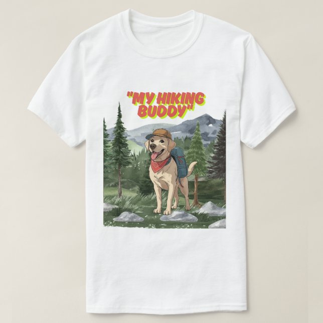 Trail Buddy – Labrador-Abenteuer beim Wandern T-Shirt (Design vorne)