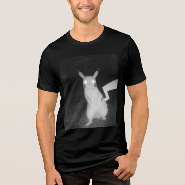 Trail Cam Pikachu: Wild & Whimsical Tri-Blend Shirt (Vorderseite)