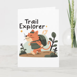 Trail Explorer Cat - Grußkarte Karte