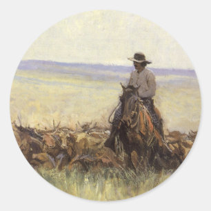 Trail Herd nach Wyoming von WHD Koerner Runder Aufkleber