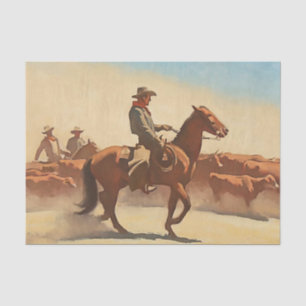 „Trail Herd“ Western Art von Maynard Dixon Seidenpapier