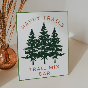 Trail Mix Bar Forest Thema Geburtstagsparty Sockelschild