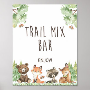 Trail Mix Bar Party Signieren Waldtiere Poster