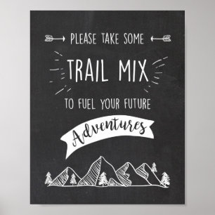 Trail Mix Bar Sign Adventure Table Zeichen Geburts Poster