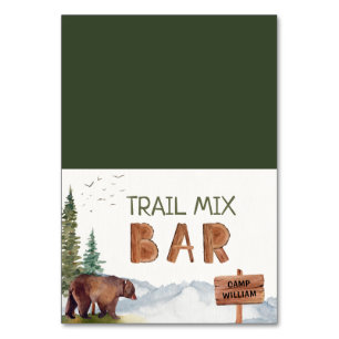 Trail Mix Bar Woodland Bären Camping Geburtstagsze Tischnummer