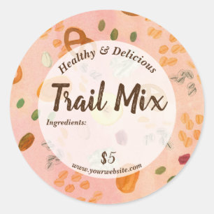 Trail Mix Hiker Snack-Etikett Runder Aufkleber