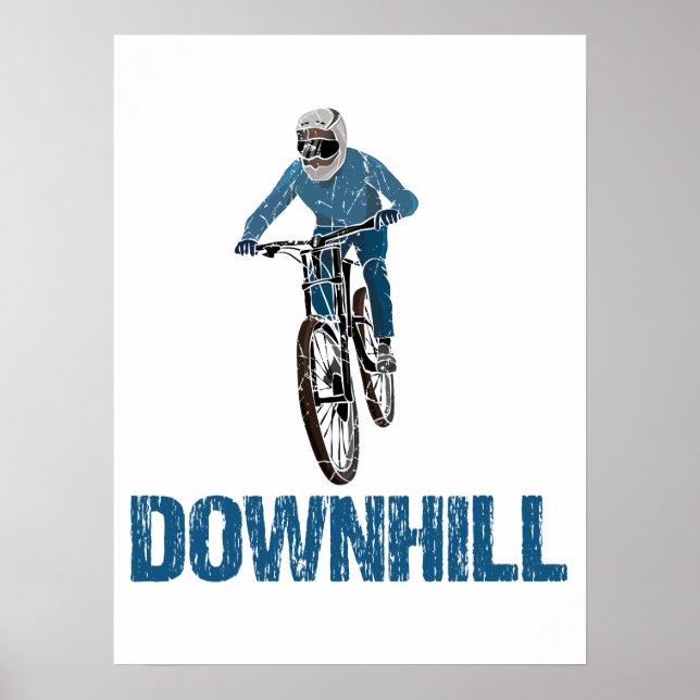 Trail Mountain Biker Downhill Poster (Vorne)