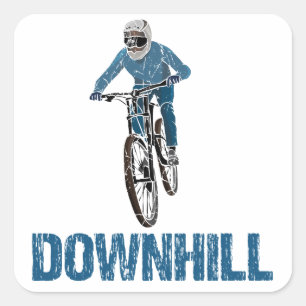 Trail Mountain Biker Downhill Quadratischer Aufkleber