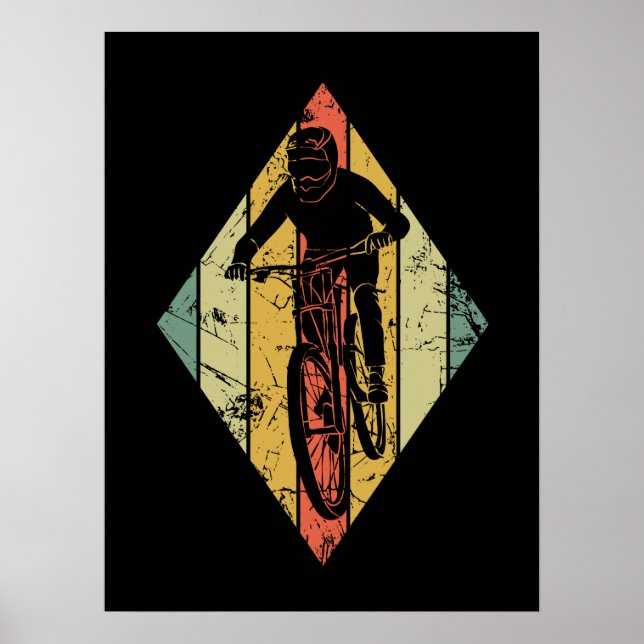 Trail Mountain Biker Vintag Poster (Vorne)