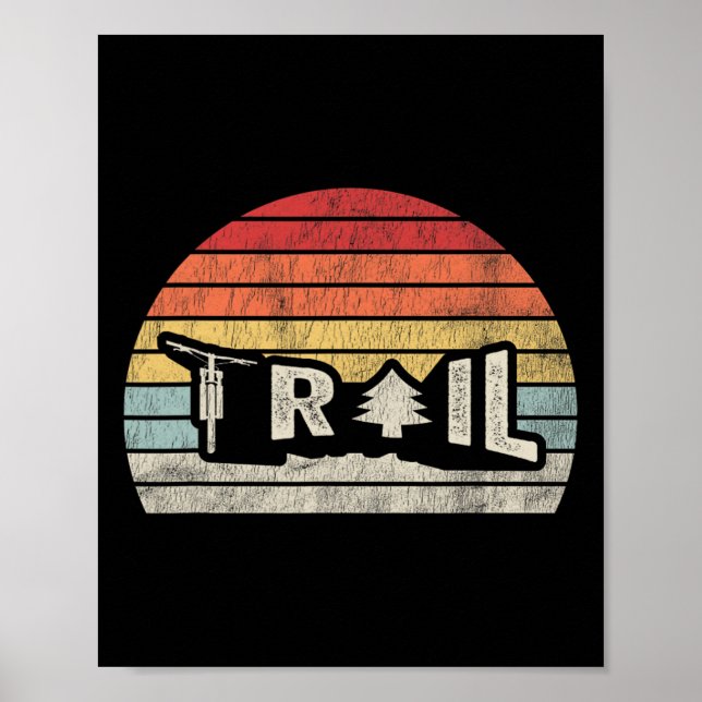 Trail Retro Vintage Sonnenuntergangsstil  Poster (Vorne)