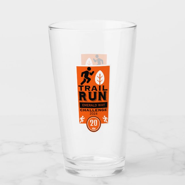 Trail Runner Rennen Wettbewerb Glas (Vorderseite)
