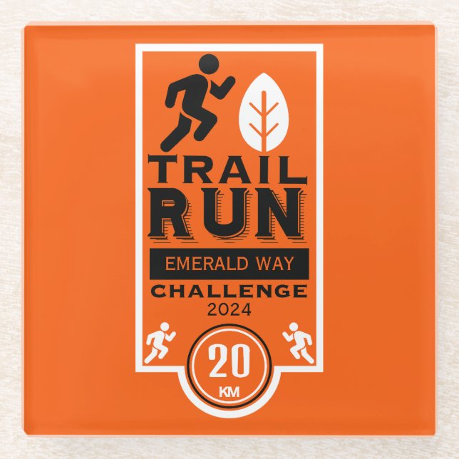 Trail Runner Rennen Wettbewerb Glasuntersetzer (Vorderseite)