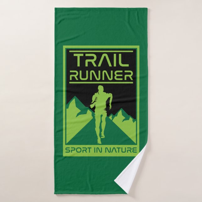Trail Runner Sport in der Natur Badehandtuch (Badehandtuch)