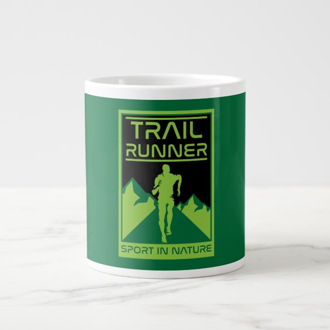 Trail Runner Sport in der Natur Jumbo-Tasse (Vorderseite)