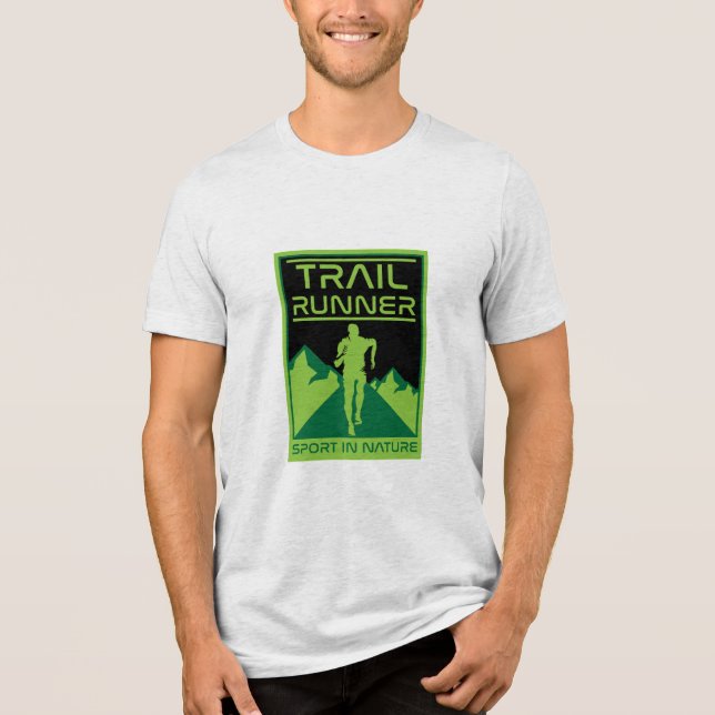 Trail Runner Sport in der Natur Tri-Blend Shirt (Vorderseite)