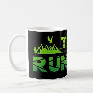 Trail Running Adler Berge Wald Schuhe Profil grün Kaffeetasse