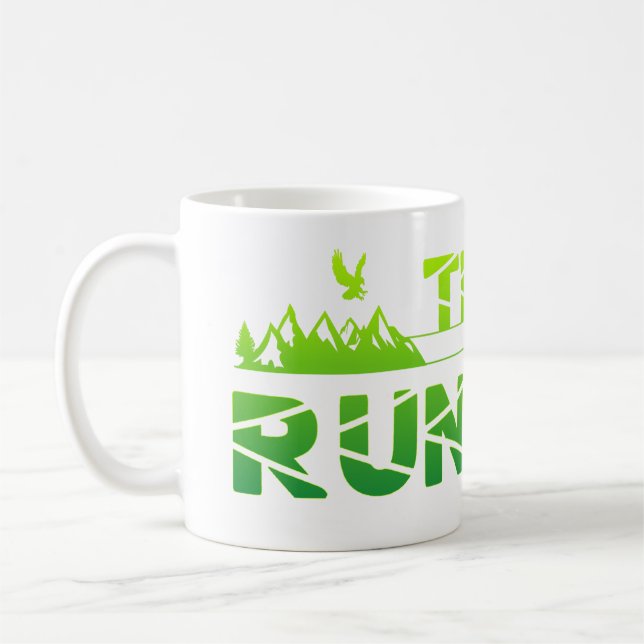 Trail Running Adler Berge Wald Schuhe Profil grün Kaffeetasse (Links)