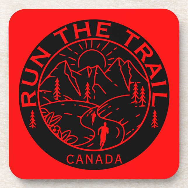 Trail Running Canada Getränkeuntersetzer (Vorderseite)