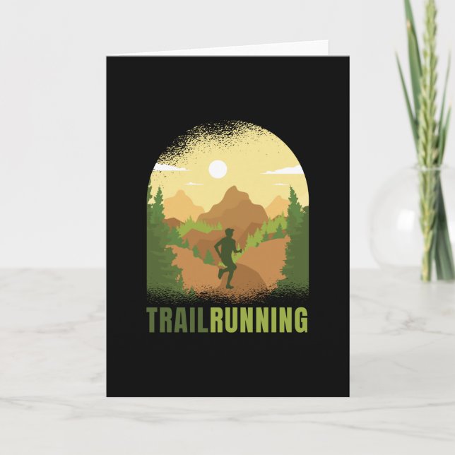 Trail Running Runner Mountains im Freien Karte (Vorderseite)