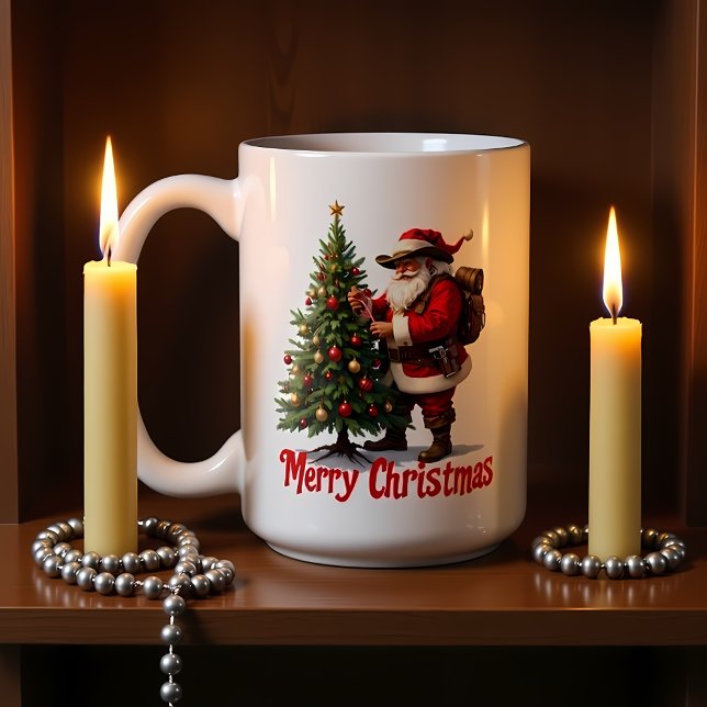 Trail Santa Decorates Tree Kaffeetasse (Von Creator hochgeladen)