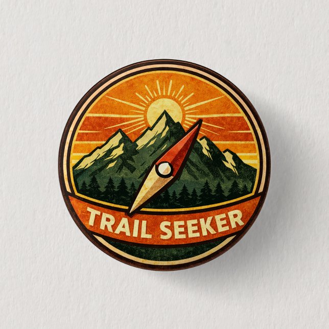 Trail Seeker Abzeichen | Outdoor-Abenteuer-Auszeic Button (Vorderseite)