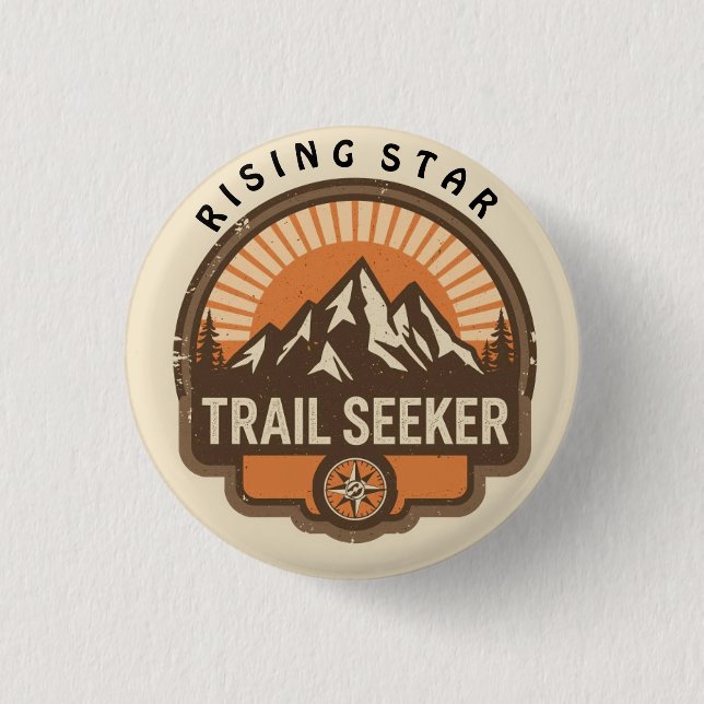Trail Seeker Explorer Abzeichen | Kinder Outdoor A Button (Vorderseite)
